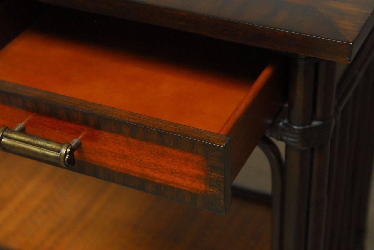 Hollywood Regency Palecek Bamboo Two-Tier Console Table