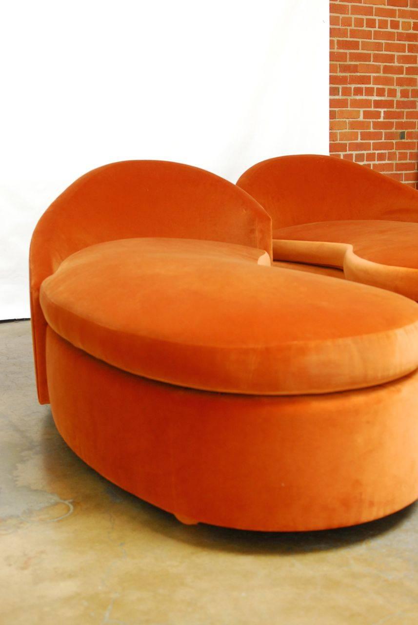 crush orange sofa