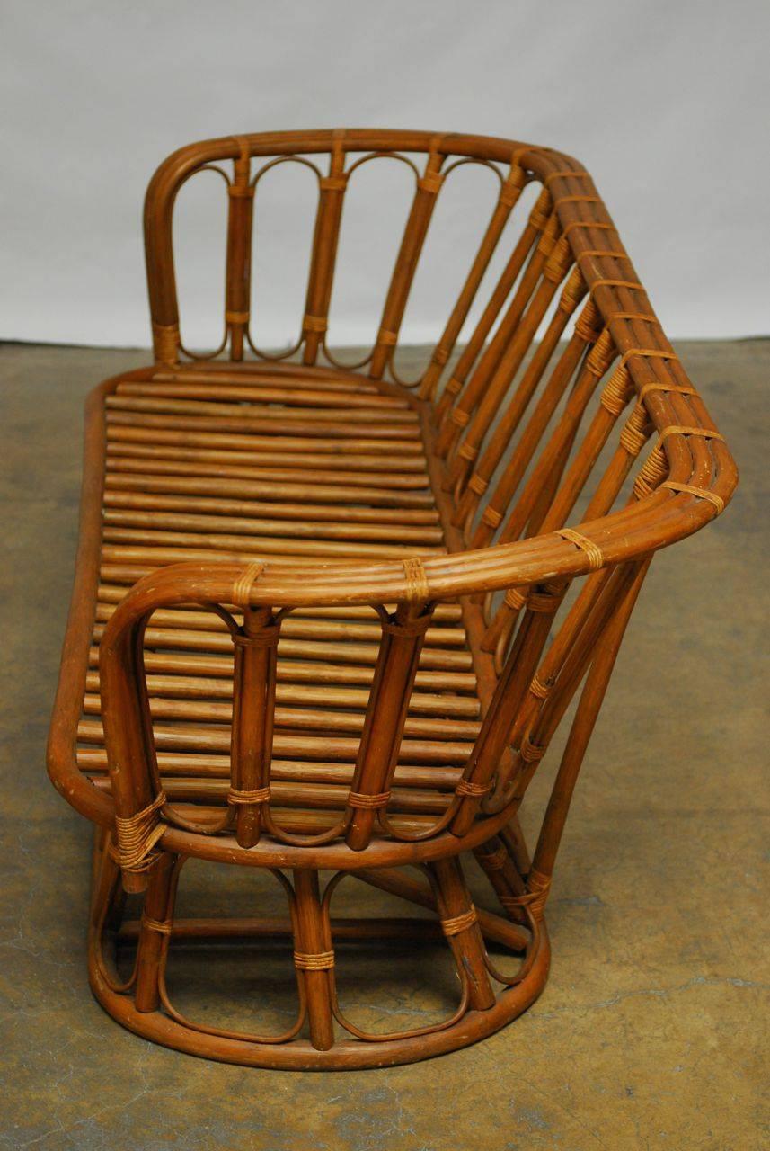 20th Century French Mid-Century Montpellier Bamboo Settee