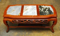 Chinese Rosewood and Marble Dali Panel Coffee Table