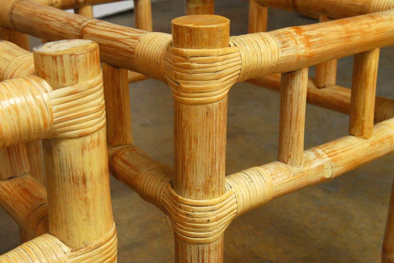 Hand-Crafted Pair of Organic Bamboo Side Tables Attributed to Ralph Lauren 