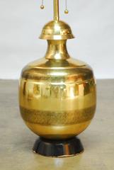 Monumental Indian Etched Brass Lamp by Marbro