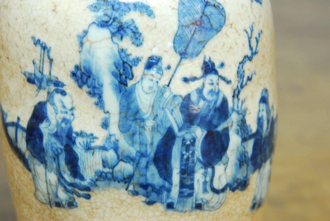Large Chinese Ming Style Ge Yan Vase In Good Condition In Rio Vista, CA