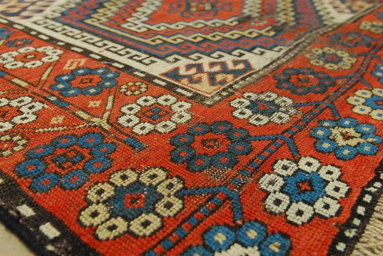 Afghan Antique Caucasian Kazak Rug