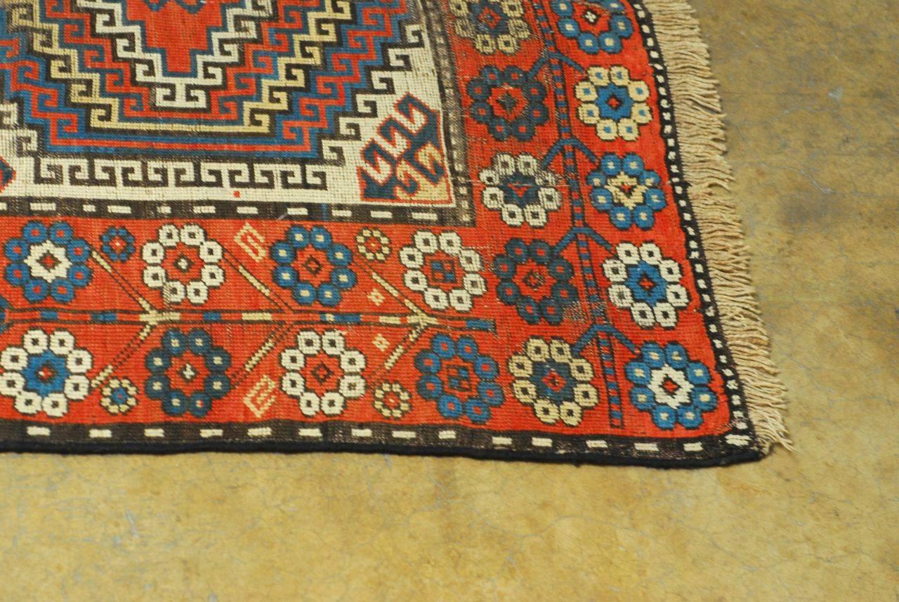 Hand-Woven Antique Caucasian Kazak Rug