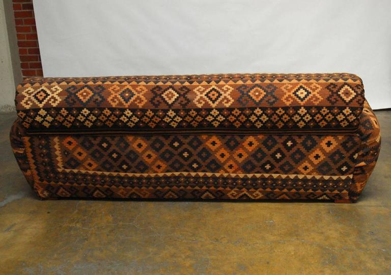 Kilim Upholstered French Club Sofa at 1stDibs