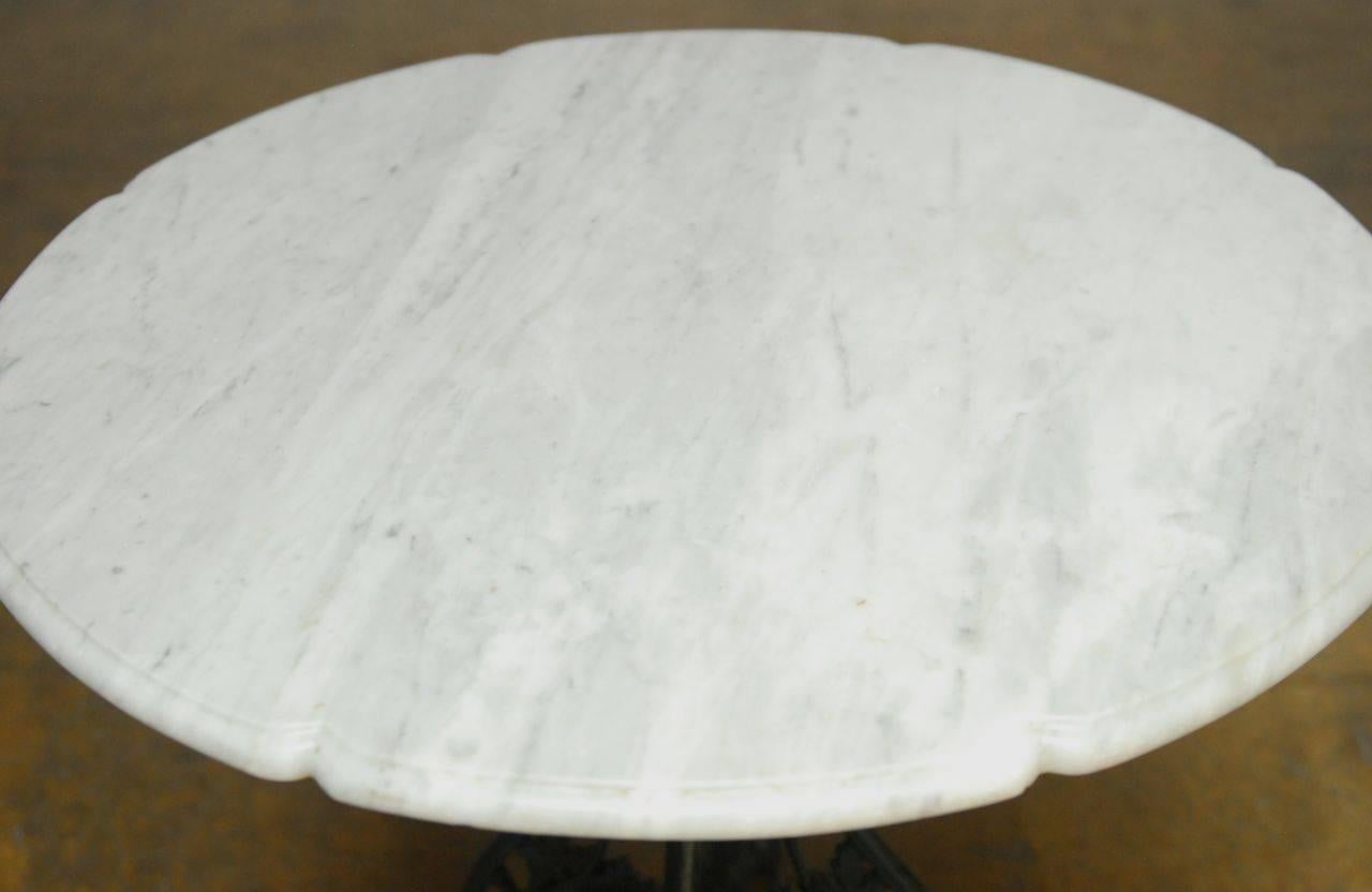 French Art Nouveau Marble-Top Bistro Table 1