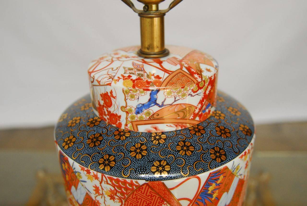 Frederick Cooper Japanese Porcelain Tea Canister Table Lamp In Excellent Condition In Rio Vista, CA