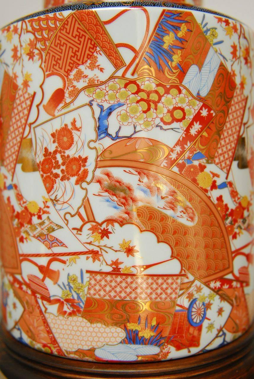 Chinoiserie Frederick Cooper Japanese Porcelain Tea Canister Table Lamp
