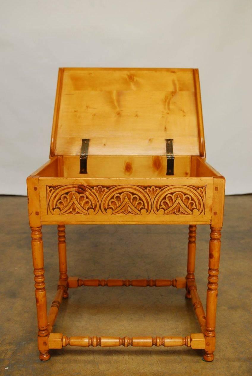 Country Pair of Rustic Pine Italian Bible Box Tables