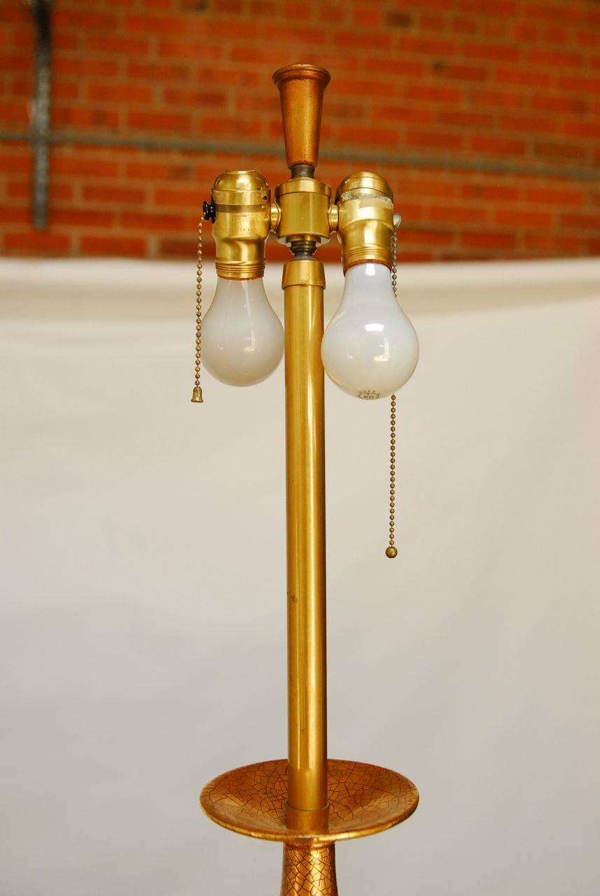 Large Marbro Graduated Gilt Orb Table Lamp In Good Condition For Sale In Rio Vista, CA