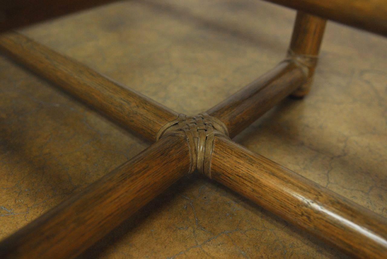 McGuire Modern Rattan and Glass Coffee Table In Excellent Condition In Rio Vista, CA
