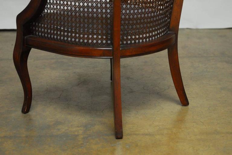 Pair of MidCentury Barrel Back Cane Chairs at 1stDibs