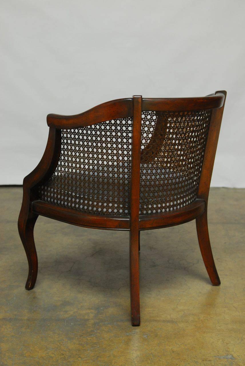 mid century cane back barrel chair