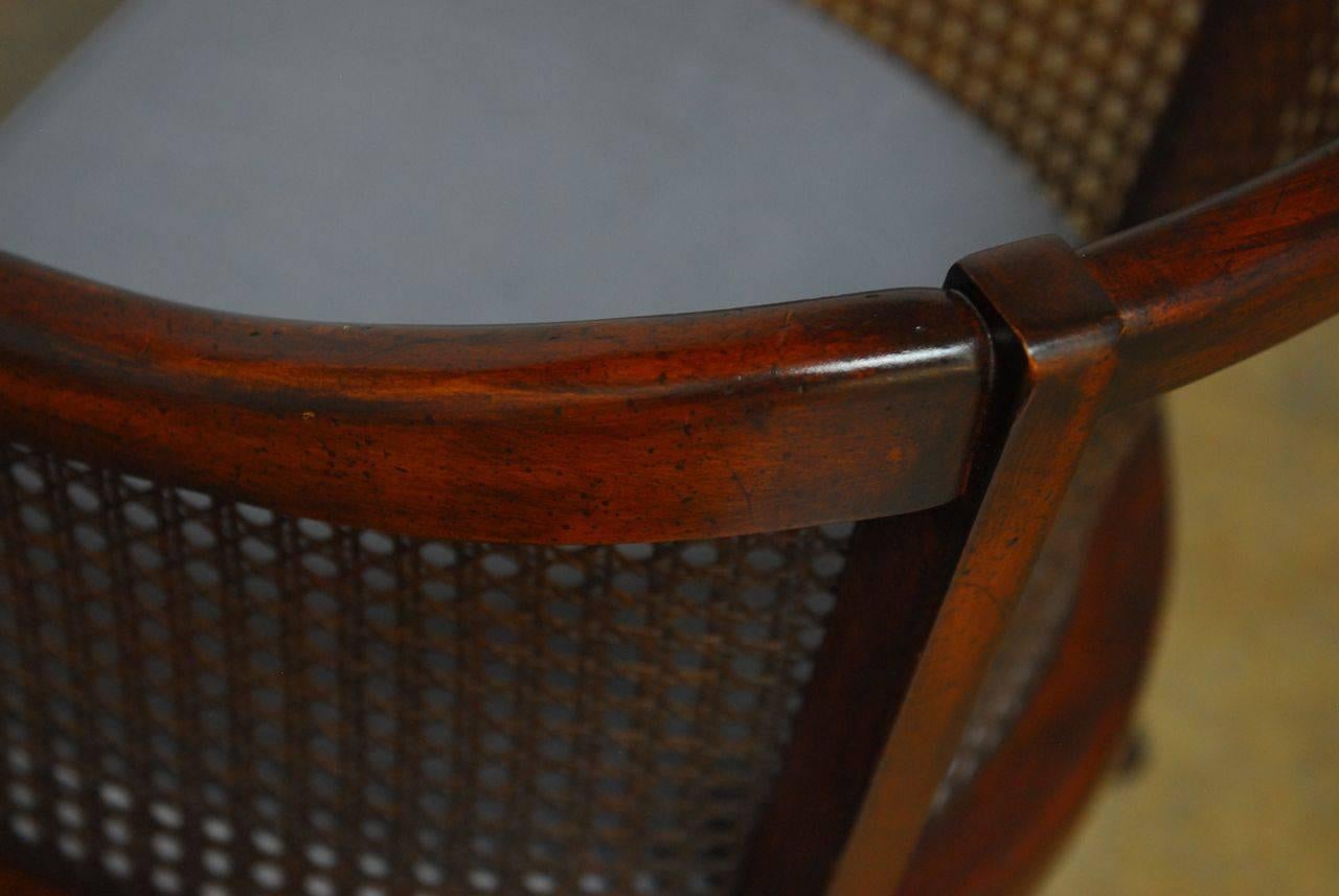 mid century cane barrel chair