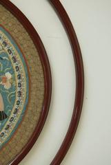 Coppia di ricami cinesi in seta con cornice del XIX secolo