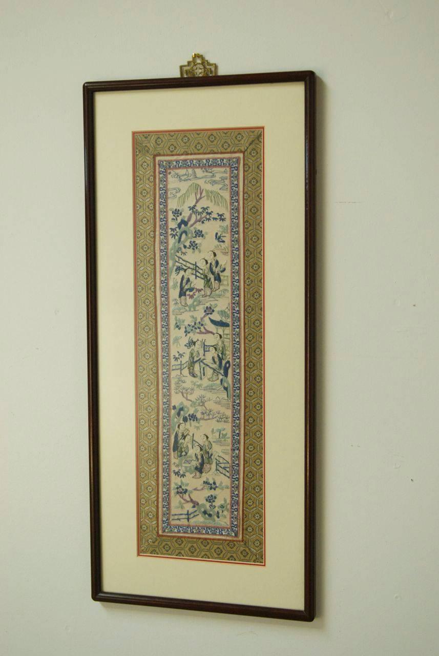 19th Century Chinese Embroidery Panel In Excellent Condition In Rio Vista, CA