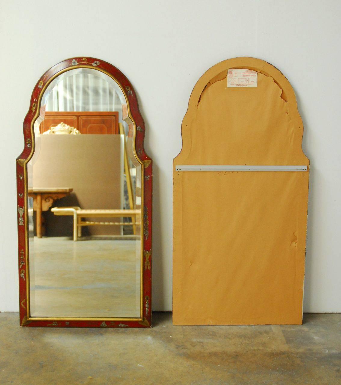 20th Century Pair of Queen Anne Style Chinoiserie Mirrors by Friedman Brothers