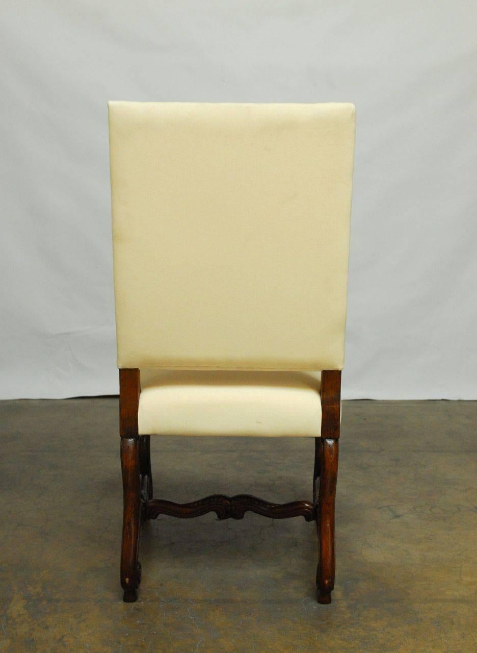 Louis XIII Set of Six French Os de Mouton Style Dining Chairs