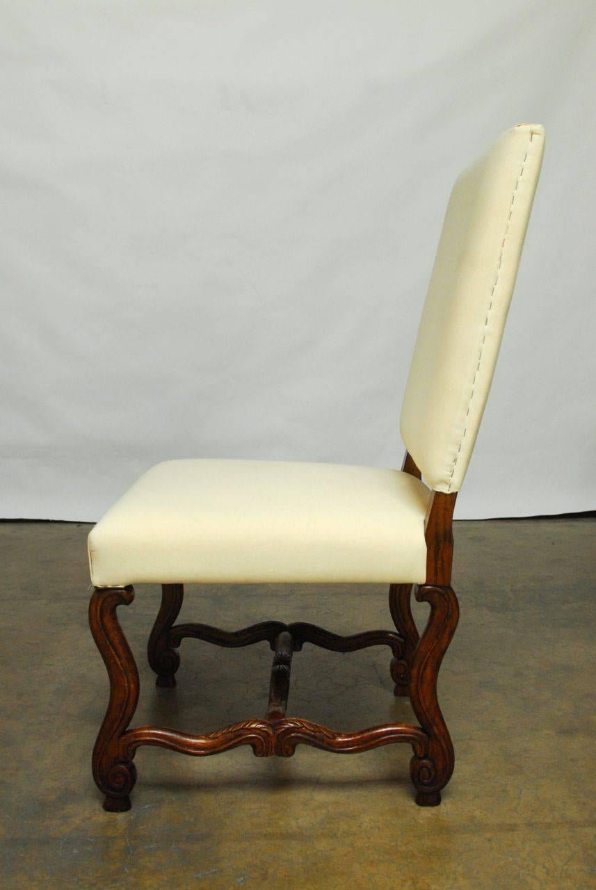 Italian Set of Six French Os de Mouton Style Dining Chairs