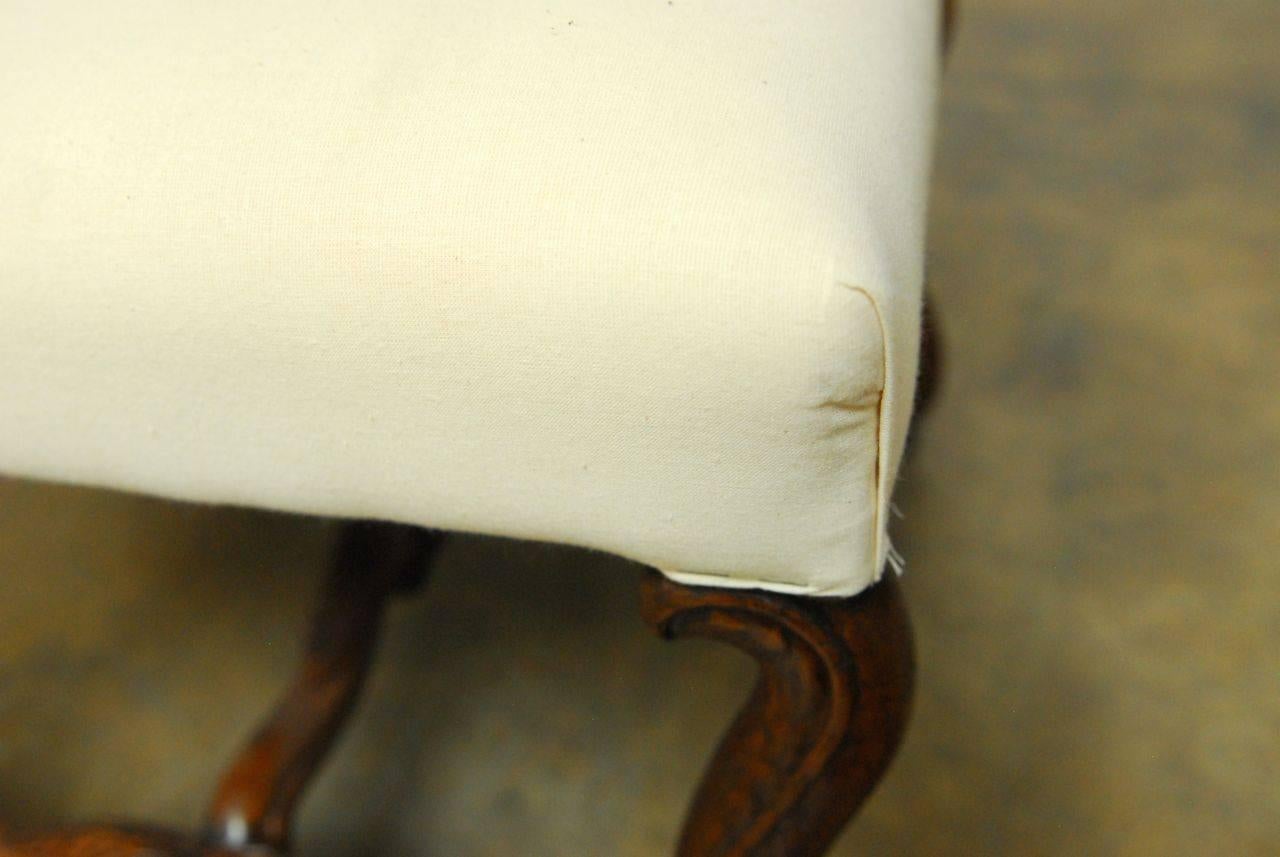 Muslin Set of Six French Os de Mouton Style Dining Chairs