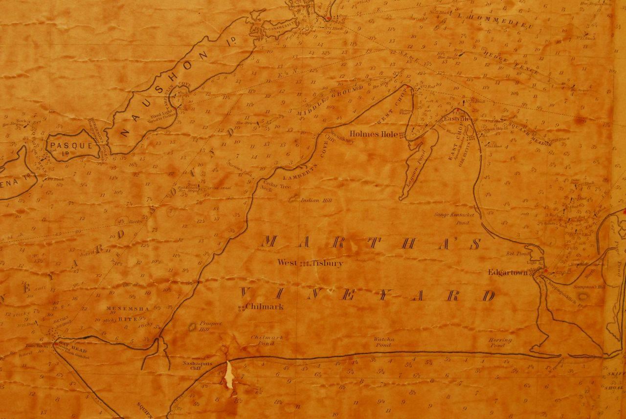 American 19th Century Chart Map of Martha's Vineyard and Nantucket Shoals