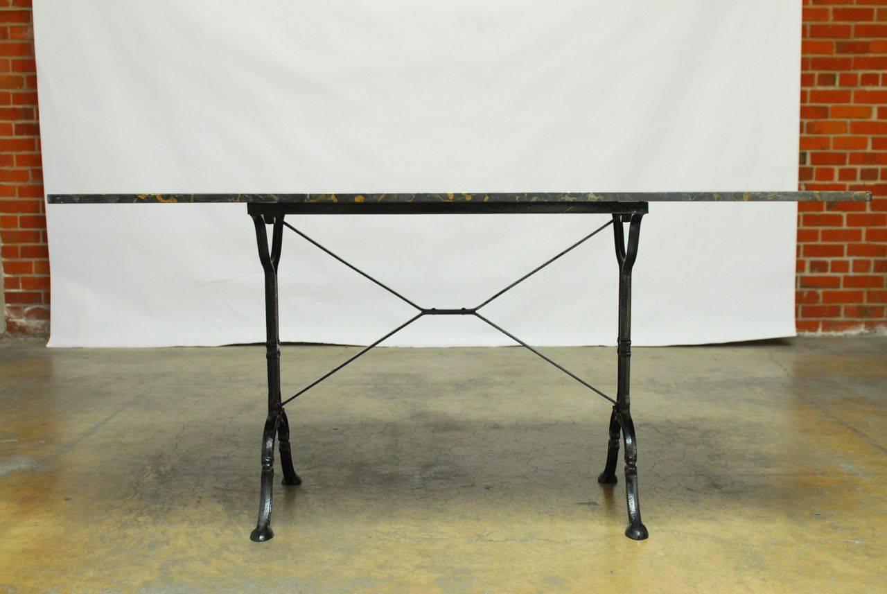 Art Nouveau French Bistro Marble Dining Table