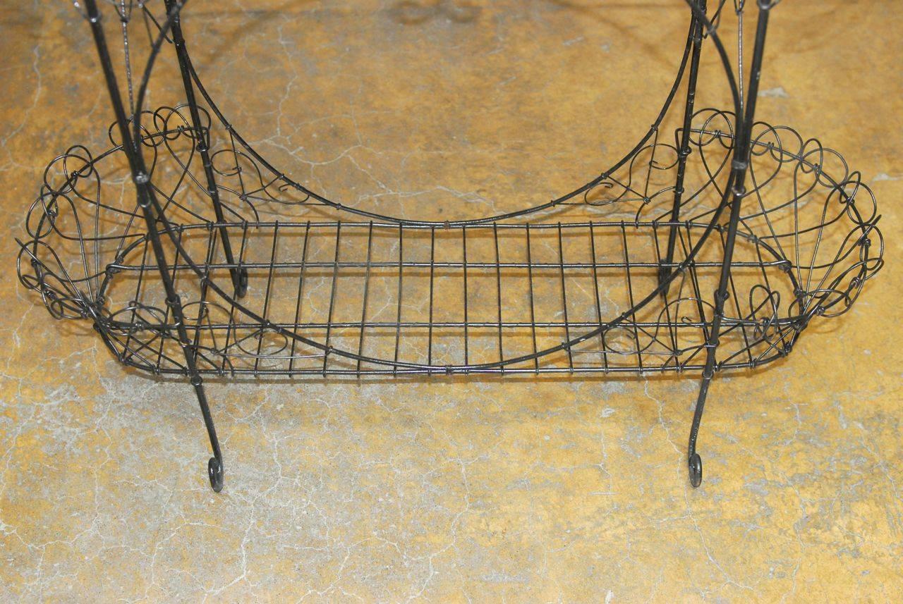 Victorian Black French Wire Plant Stand