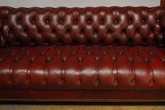 Classic Tufted Leather Chesterfield Sofa