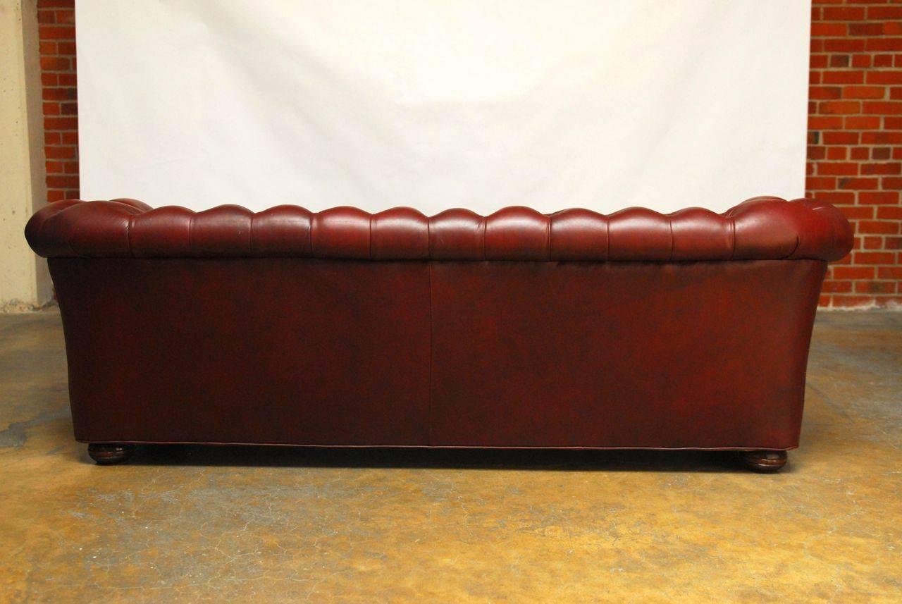 Classic Tufted Leather Chesterfield Sofa 1