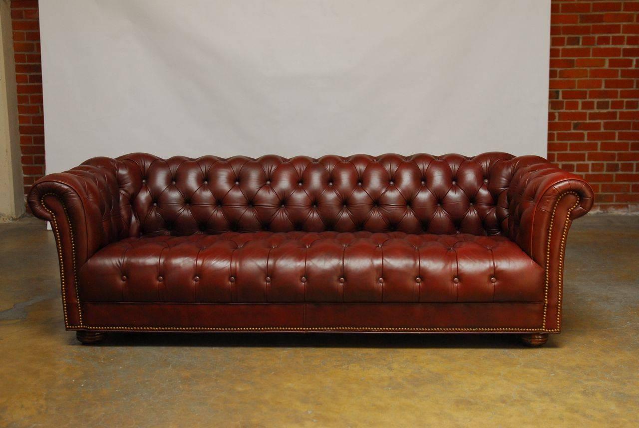 American Classic Tufted Leather Chesterfield Sofa