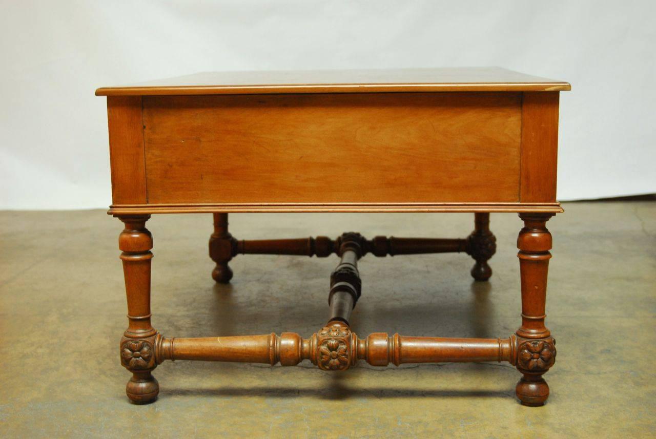Hand-Carved 19th Century French Louis XIII Style Writing Table Desk