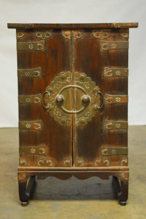 Korean Campaign Style Secrétaire Cabinet Chest with Desk ...