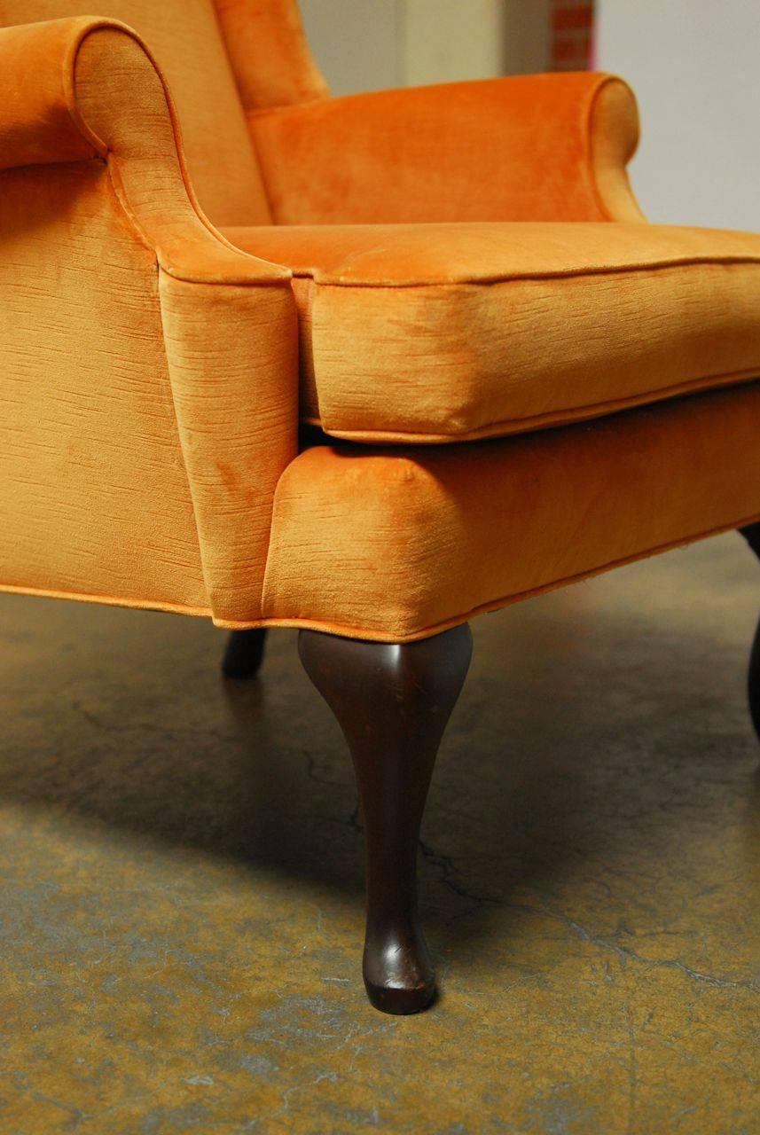 orange wingback chair