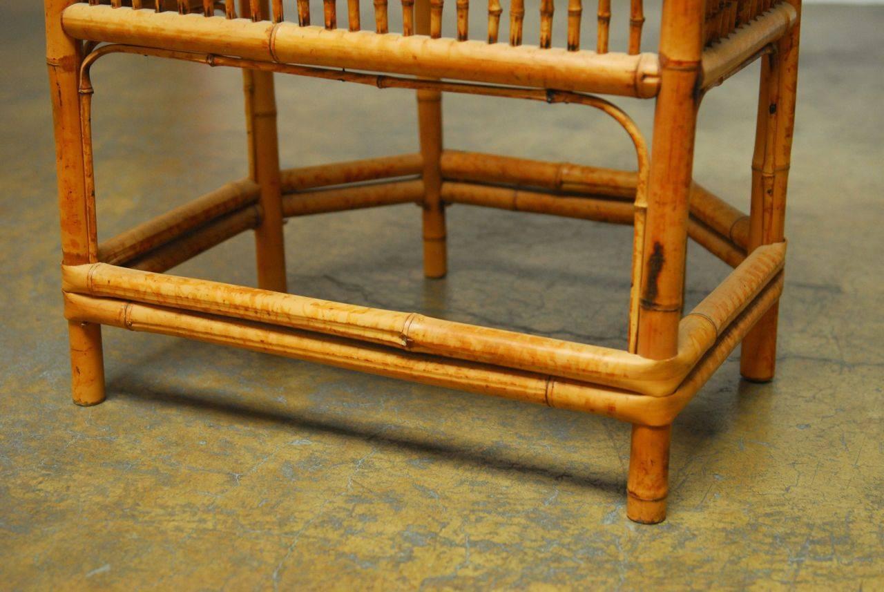 20th Century Bamboo Brighton Pavillion Style Chinoiserie Armchair