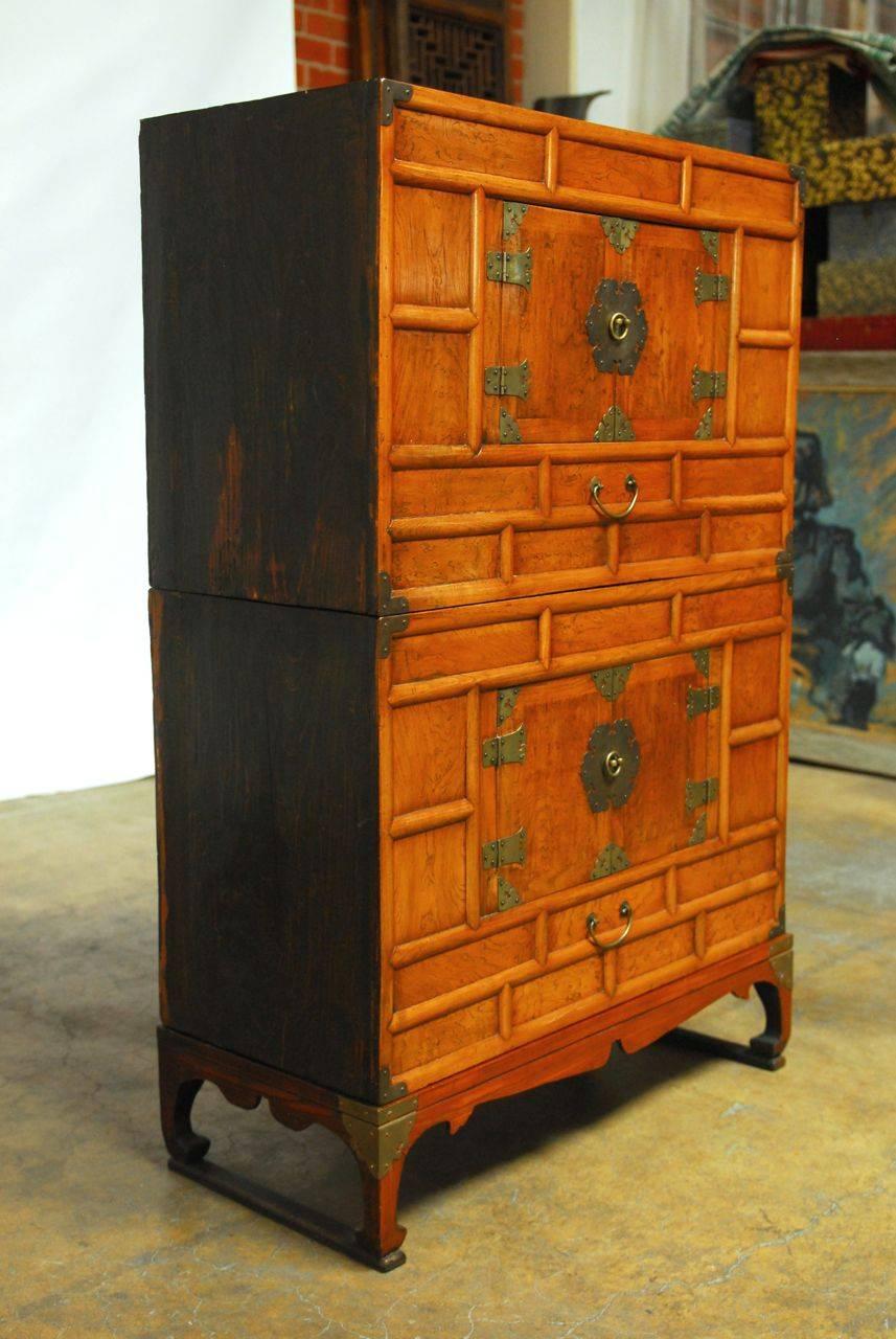 Hand-Crafted Japanese Isho Kasane Dansu Clothing Chests with Stand