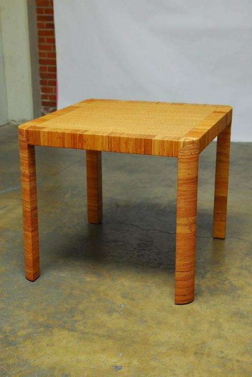 Bielecky Bamboo And Rattan Basket Weave Dining Breakfast Table For Chic Bamboo And Rattan Breakfast Or Dining Table Featuring A Basket Weave Frame Rounded Legs