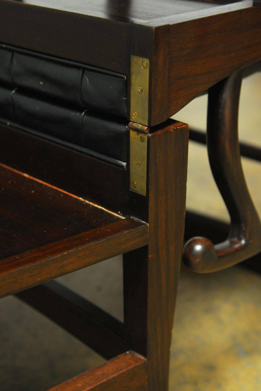 Leather Rare Rosewood Metamorphic Library Chair by Charlotte Horstmann