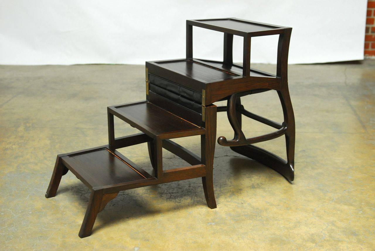 Rare Rosewood Metamorphic Library Chair by Charlotte Horstmann 2
