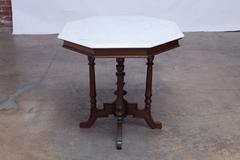 19th Century English Victorian Marble-Top Octagonal Center Table