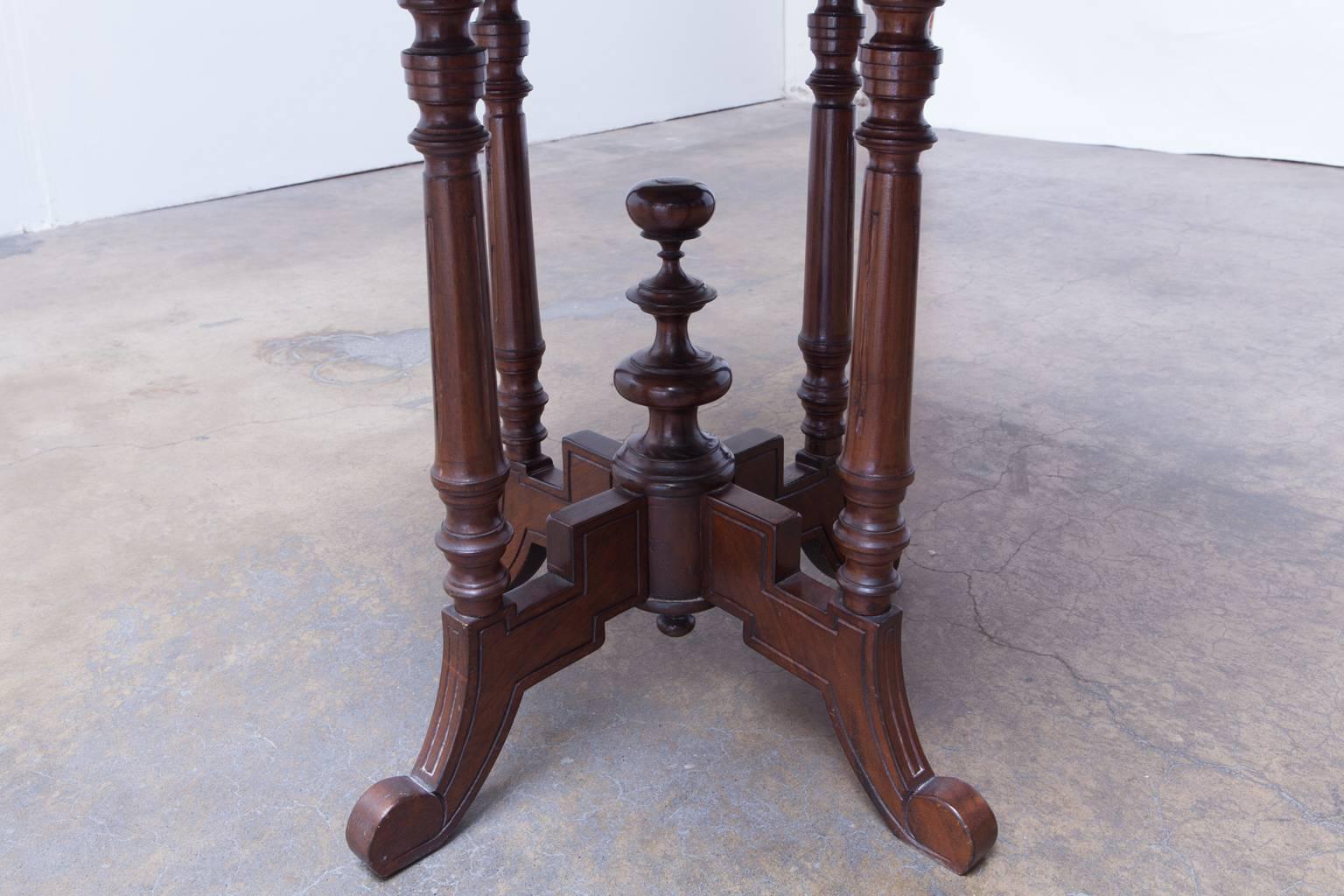 19th Century English Victorian Marble-Top Octagonal Center Table In Good Condition In Rio Vista, CA