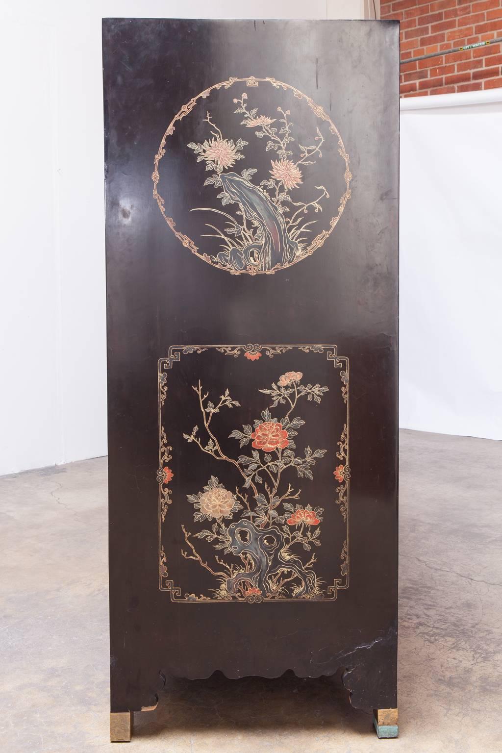 Chinese Lacquered Polychrome Wedding Cabinet 1