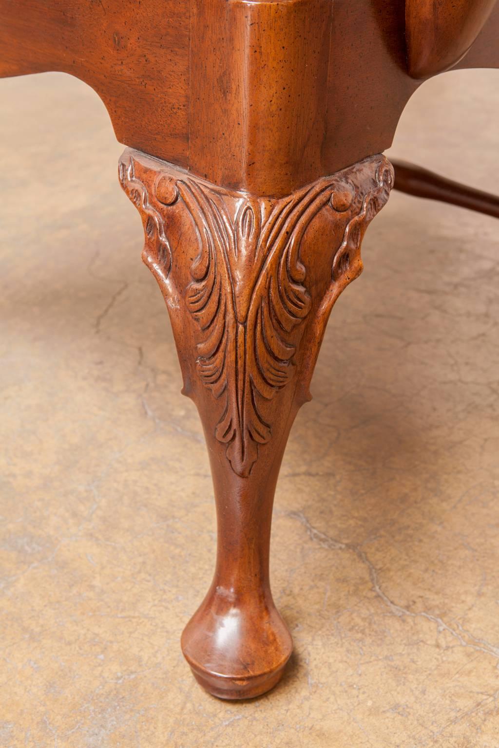 Hand-Carved Set of 12 Carved Mahogany Georgian Style Dining Chairs by Henredon