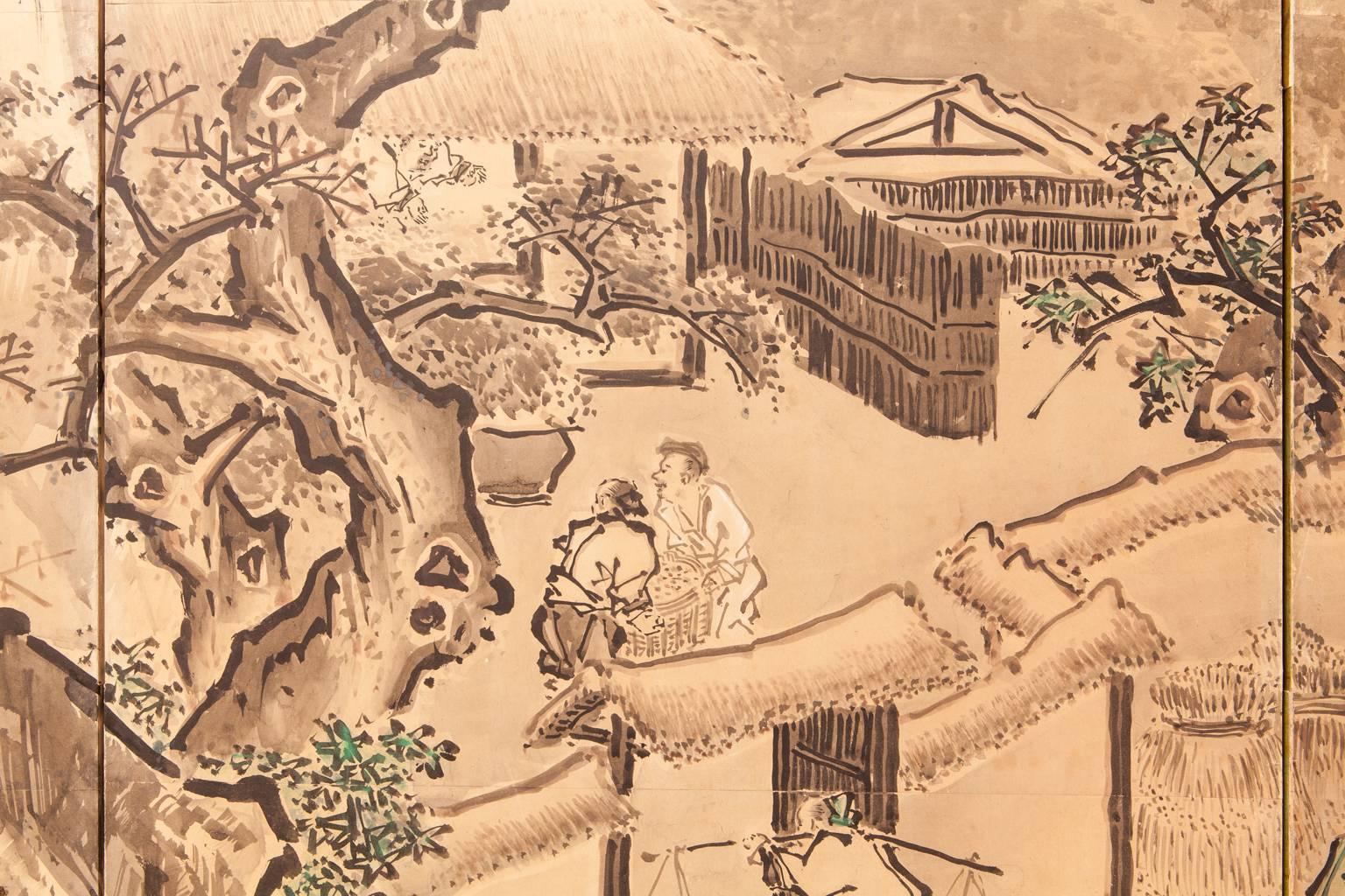 18th Century and Earlier 18th Century Japanese Edo Period Screen by Ishida Yutei