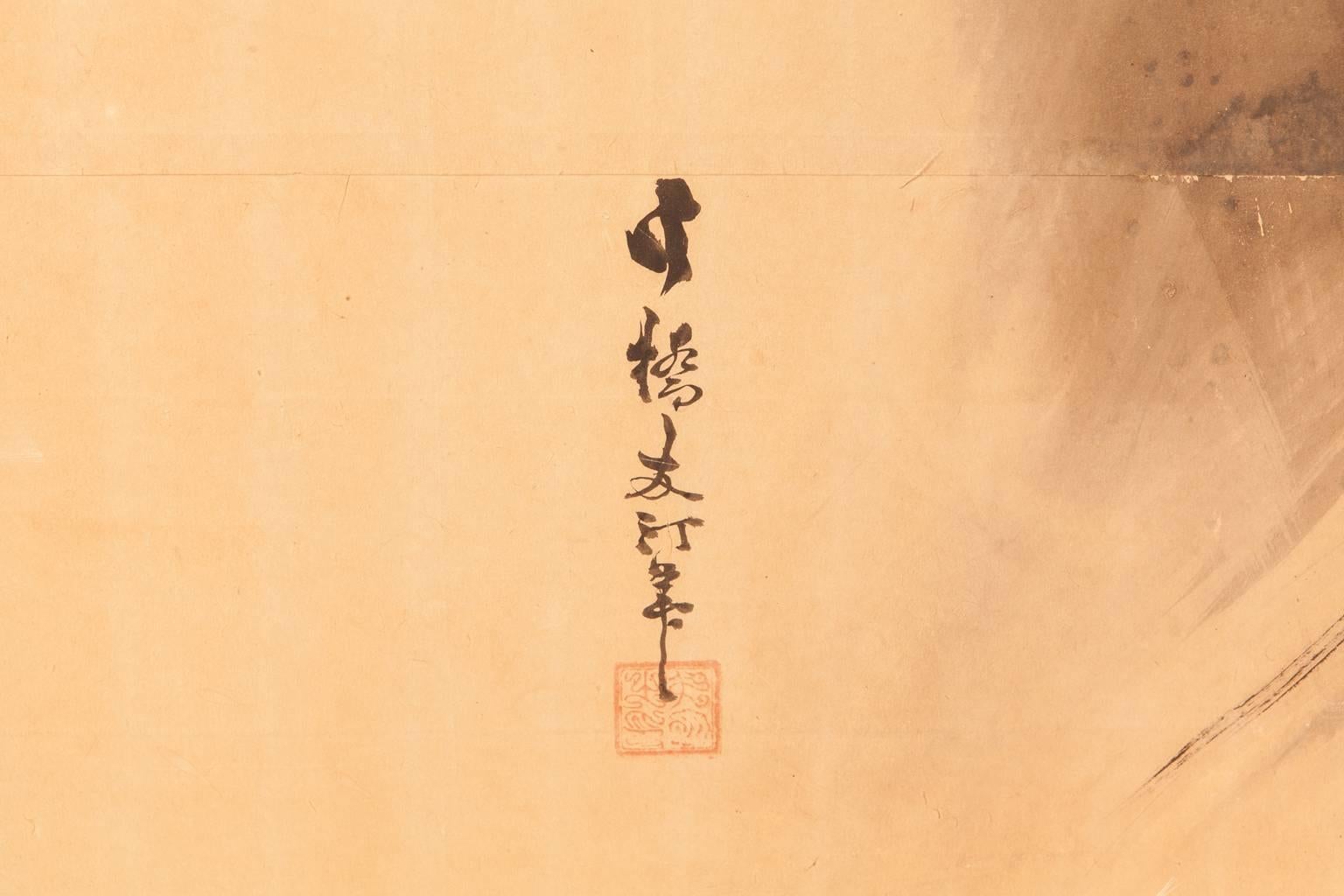 18th Century Japanese Edo Period Screen by Ishida Yutei 1