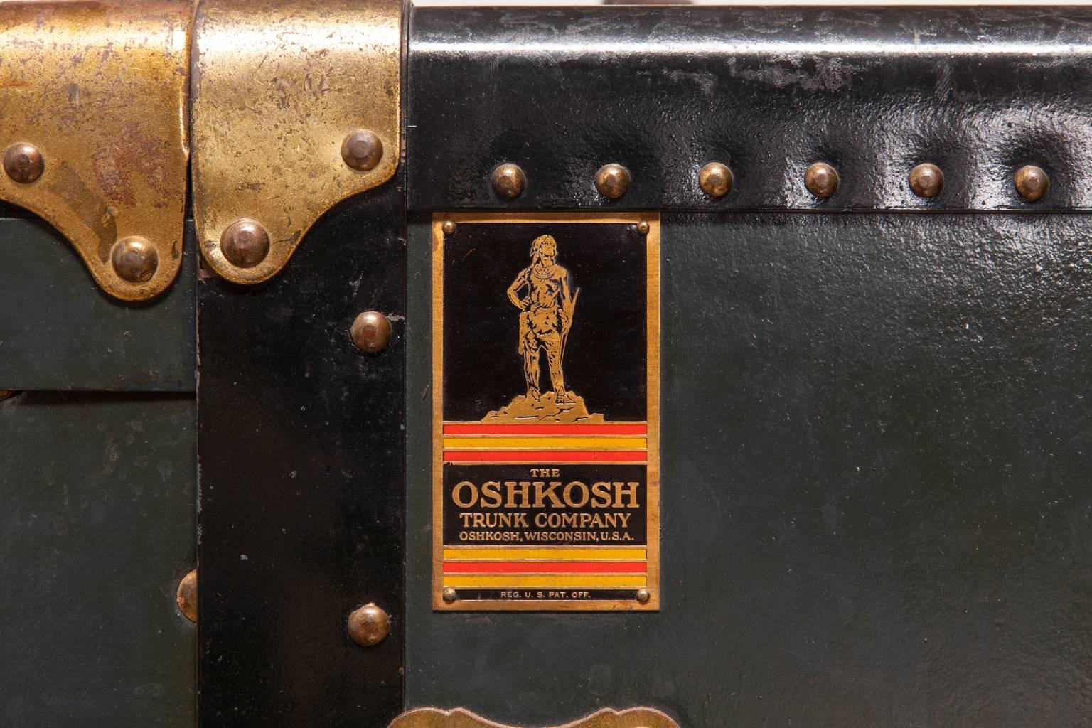 20th Century 1920 Steamer Trunk Wardrobe by Oshkosh