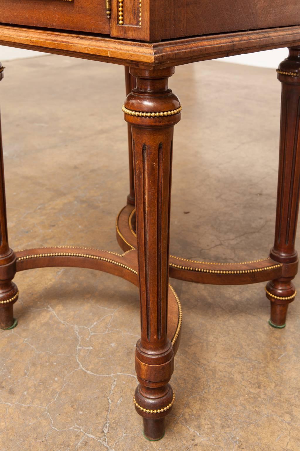 19th Century French Directoire Style Marble-Top Bedside Table