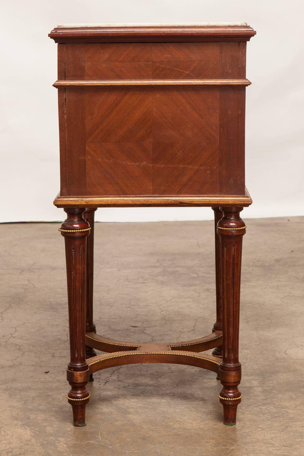 French Directoire Style Marble-Top Bedside Table 2