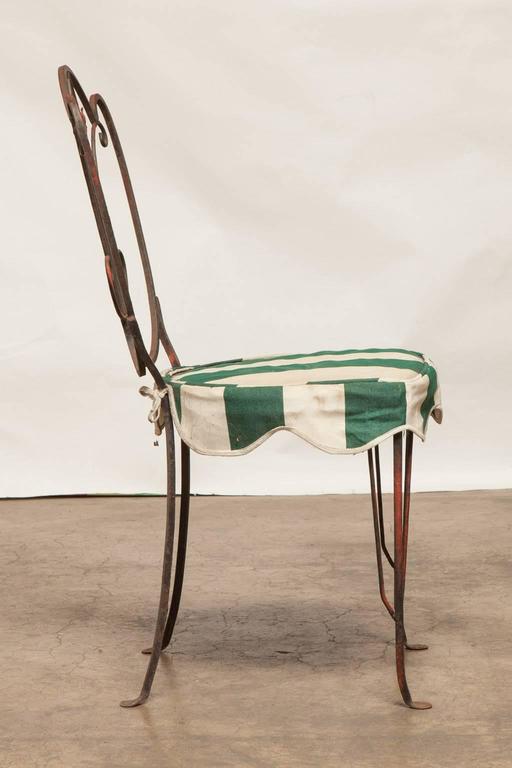 Set of Four French Iron Bistro Dining Chairs at 1stDibs