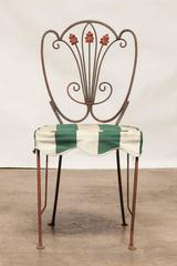 Set of Four French Iron Bistro Dining Chairs